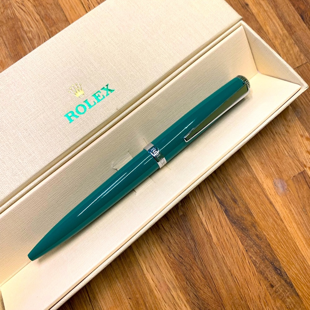 Rolex Green Twist Pen - New in Box - AD Gift - Ballpoint Pen